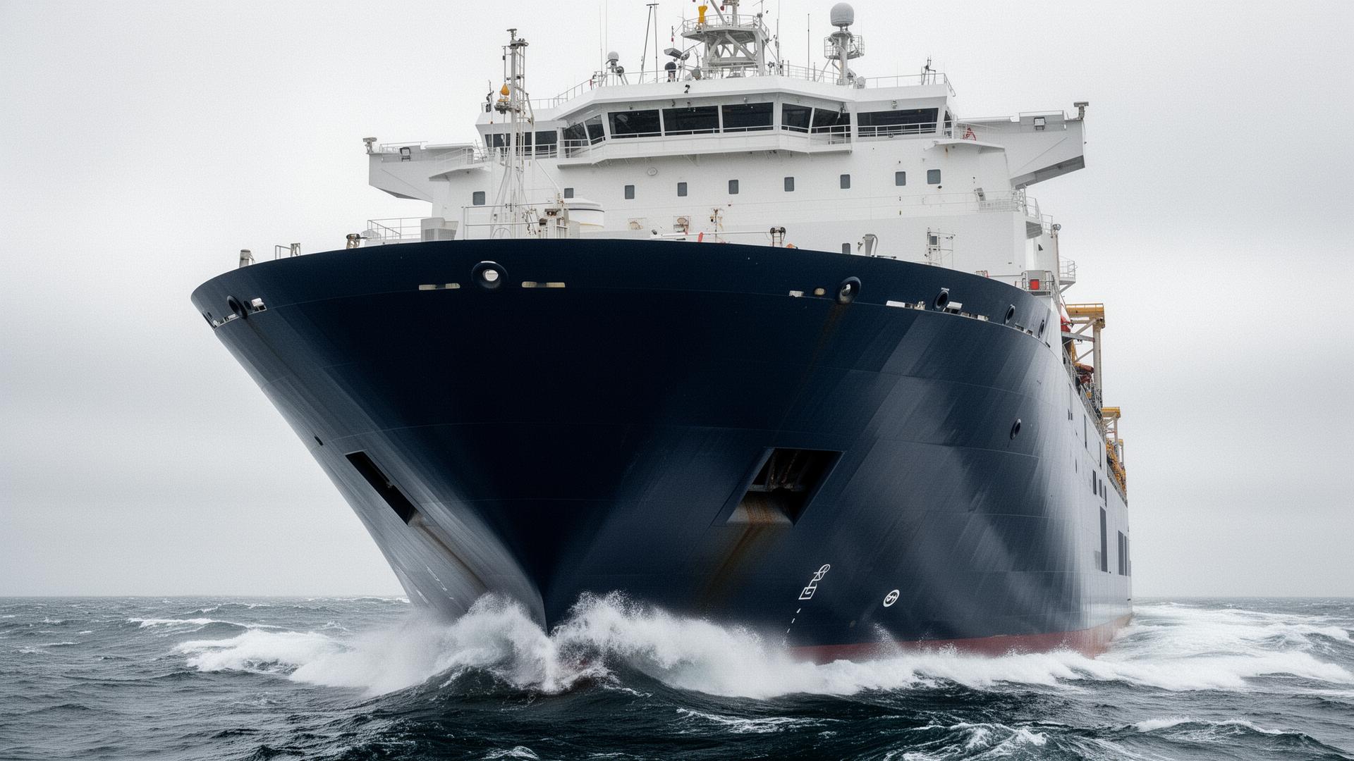 Offshore supply vessel underway